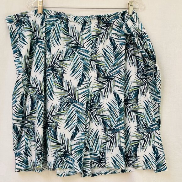 Cuddl Duds Womens 3X Black Tropical Print Pull On Loungewear Shorts Palms - Picture 1 of 6